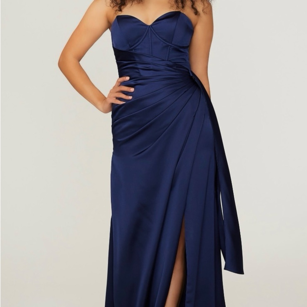 Morilee Bridesmaid Dress Silky Satin in Sapphire